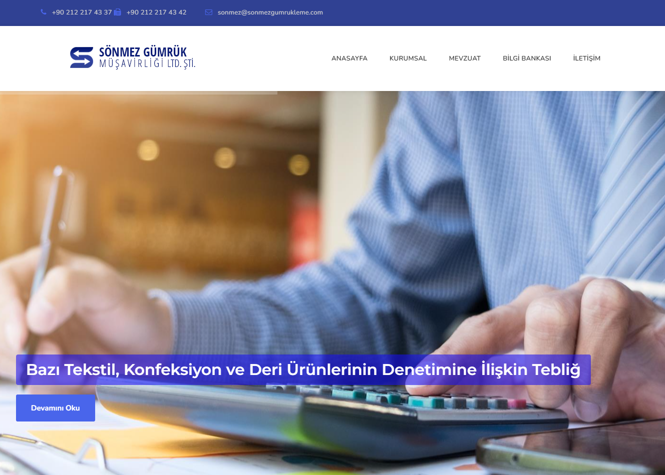 Sönmez Gümrükleme web sitesi tasarımı